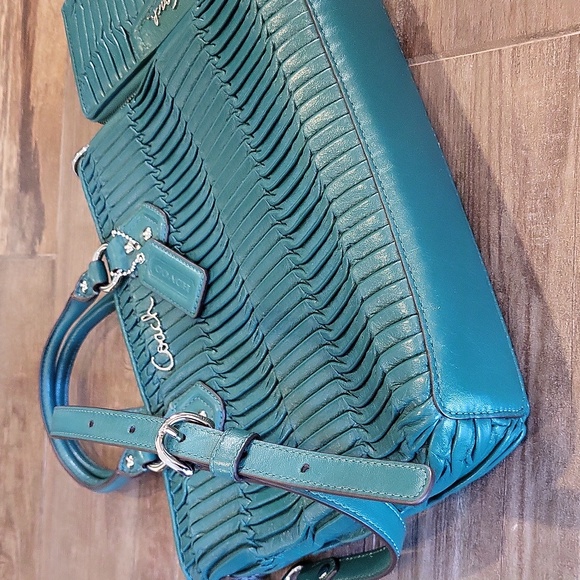 Coach Ashley Gathered Leather Mini Crossbody Shoulder Tote w/ Matching Wallet - Picture 2 of 16